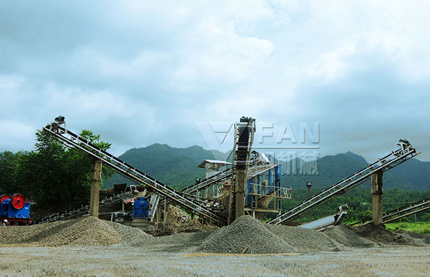 菲律賓河卵石制砂生產線全貌 菲律賓河卵石制砂生產線全貌