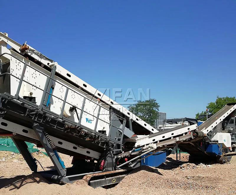移動式建筑垃圾處理生產線現場 移動式建筑垃圾處理生產線現場