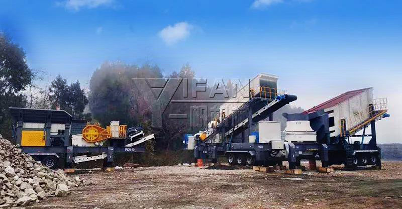 移動式河卵石破碎生產線 移動式河卵石破碎生產線